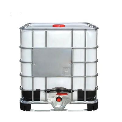 คอนเทนเนอร์เคมี IBC วางซ้อนได้ 1000L กระเป๋าพลาสติก IBC สีขาว