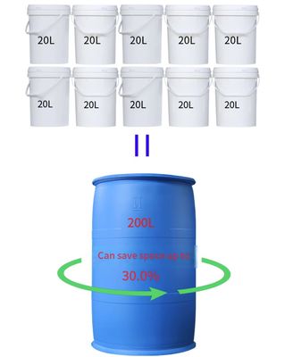 กระบอกบรรจุพลาสติก HDPE ทนทาน 200 ลิตรพร้อมรูเล็ก 2 รู