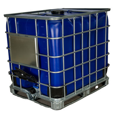 น้ําเหลวขนาดกลาง ใช้ได้ง่าย ถังเก็บสารค้อน 1000 ลิตร IBC ถังเก็บสารเคมี ถังเก็บน้ําพลาสติกสีฟ้า