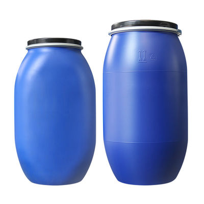 พลาสติก HDPE สีน้ำเงิน ถังเคมี กันสนิม แหวนล็อคเปิดด้านบน
