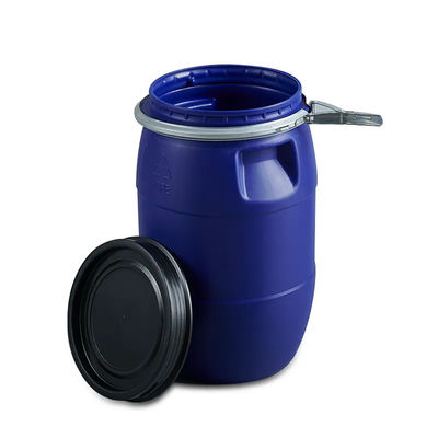 ถังพลาสติกแบบเปิดหัว OEM / ODM ถังพลาสติก HDPE ทนด่างสีน้ำเงิน