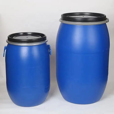 คอนเทนเนอร์พลาสติก HDPE 220L เปิดด้านบนถังพลาสติกสีน้ำเงิน 55 แกลลอน OEM
